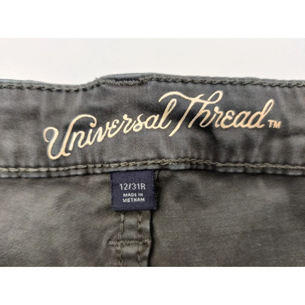 Universal Thread Women's Hi Rise Skinny Pants Charcoal Gray Button Fly Sz 12/31R